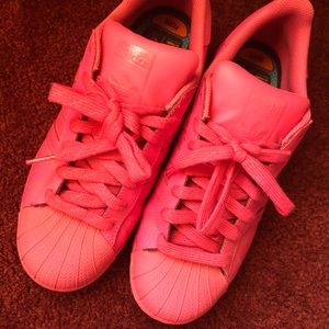 Hot Pink Adidas Superstar Shoes